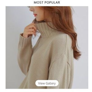 Mock Neck Sweater in Soft Beige